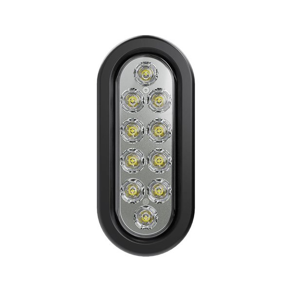 Abrams 6" Oval - 10 LED White Back Up Reverse Trailer Light TTL-O10-W